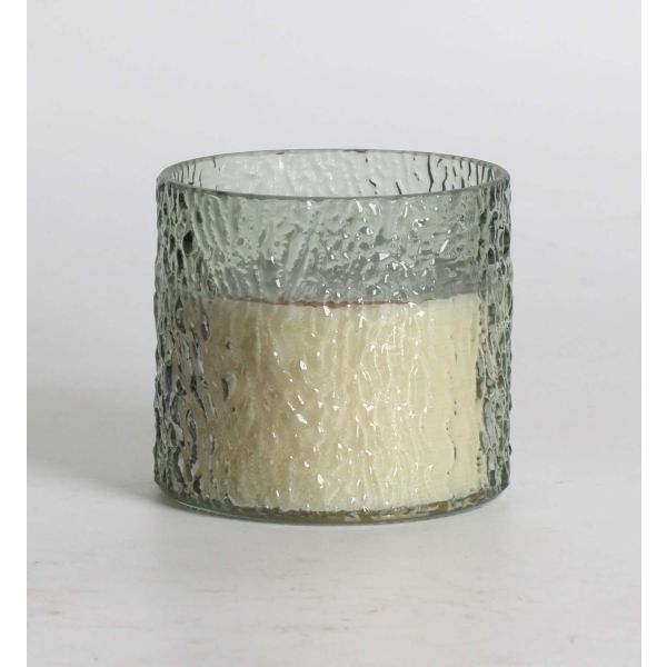 Scented candle in glass NATURE GREEN H9cm, Evergreen