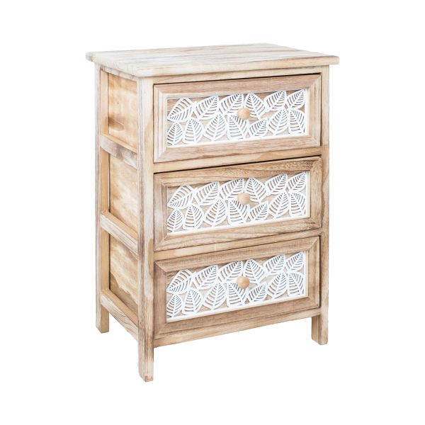 Chest of drawers KASEKE with 3 storage units 40x29x58cm, natural