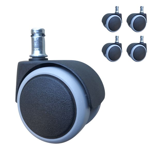 Rubber wheels 5pcs, D50mm, self braking