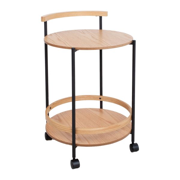 Serving cart GENUA 49x46xH74cm, light wood/black