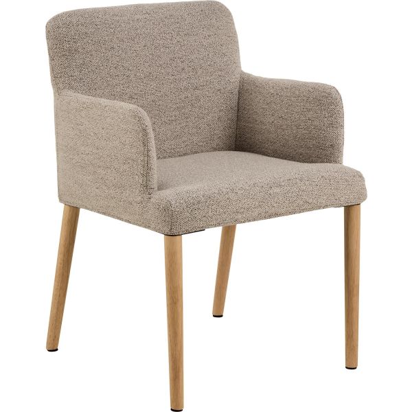 Dining chair with armrest ZOE beige