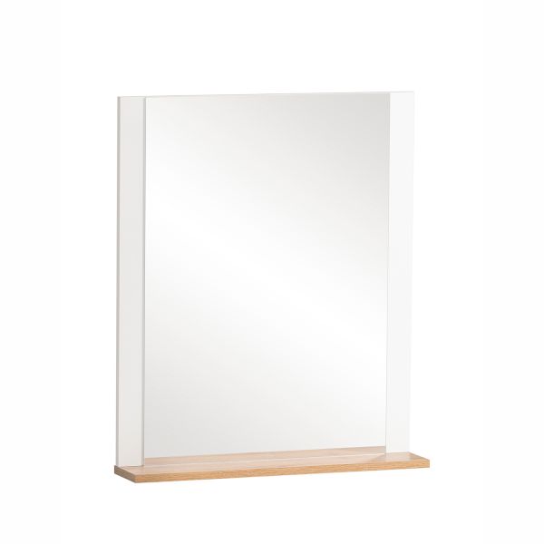 Wall mirror JELDA 60x12xH71cm, oak/matte white