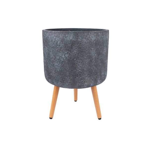 Кашпо EDEN D37xH30см на деревянных ножках, темно-серый