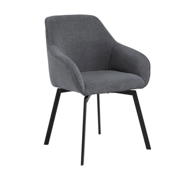 Dining chair with armrest CLARA grey