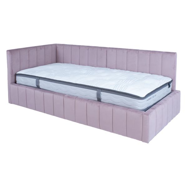 Bed JASPER 90x200cm with mattress HARMONY DUO, mauve rose