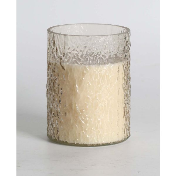 Scented candle in glass NATURE GREEN H13cm, French Pear & Freesia