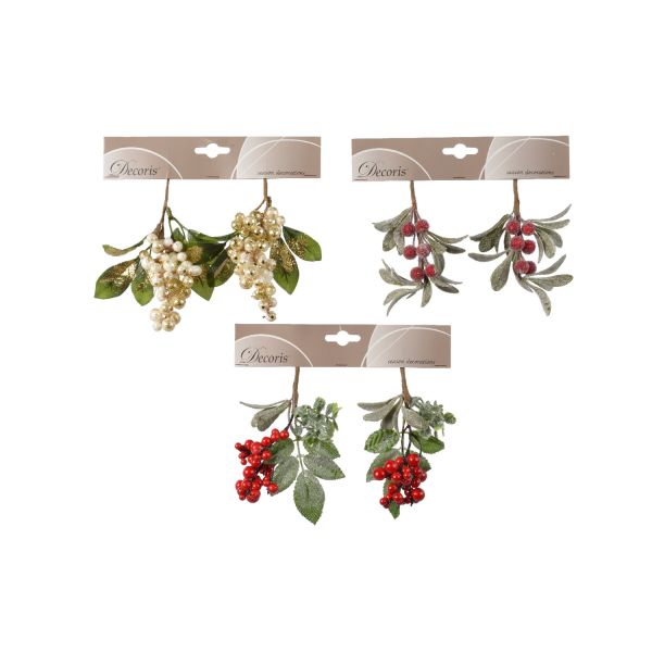 Dekoratsioon XMAS BERRY 16cm, 2tk, mix