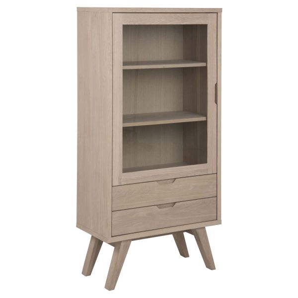 Glass cabinet A-LINE 72x36xH145cm, light oak