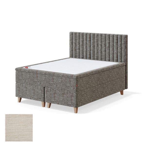 Continental bed 8 legs BLACK CONTINENTAL MANGO 180x200cm, firm, light beige
