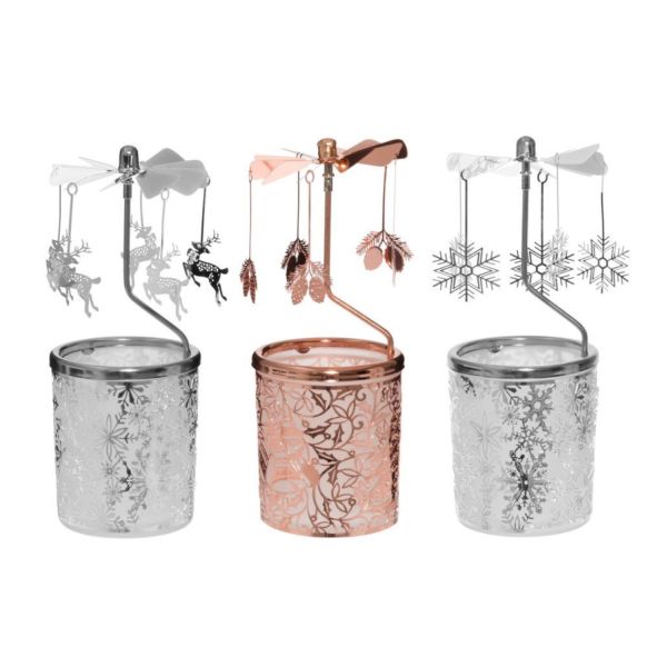 Candle holder CAROUSEL D6,5xH16cm, mix