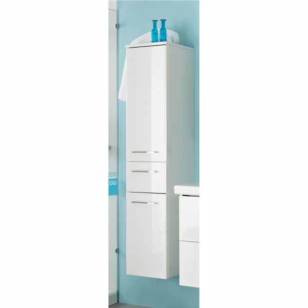 Kõrge vannitoakapp 316, 30x33xH141cm, valge läige