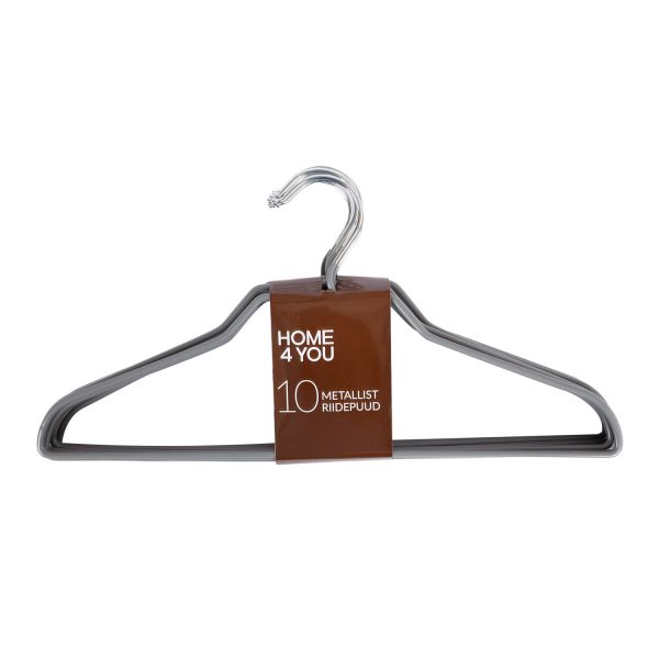 Cloth hangers 10pcs metal, grey