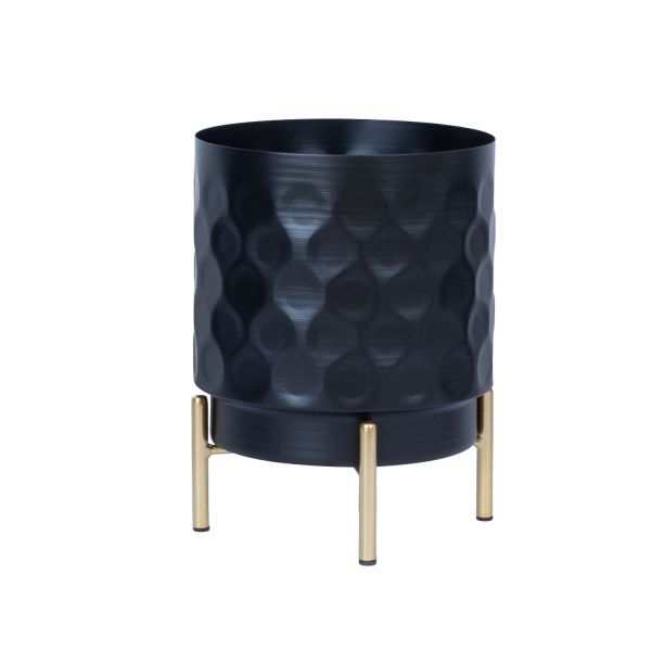 Flowerpot DEIA  D18xH24cm, black/golden