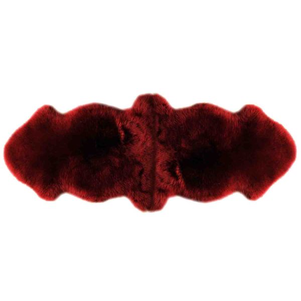 Sheepskin rug MERINO M 2x, 50x180cm, bordeaux
