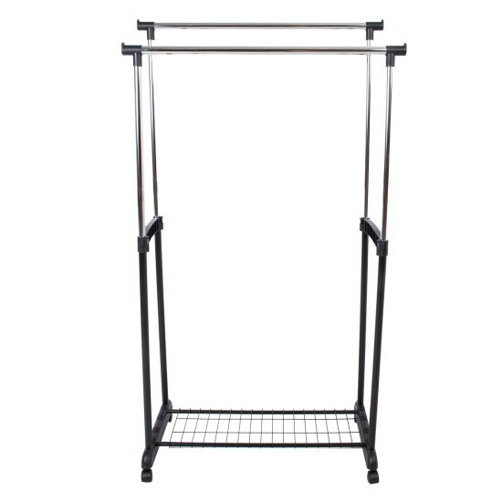 Clothes hanger trolley FRY 83x43xH93,5-168cm, black/chrome