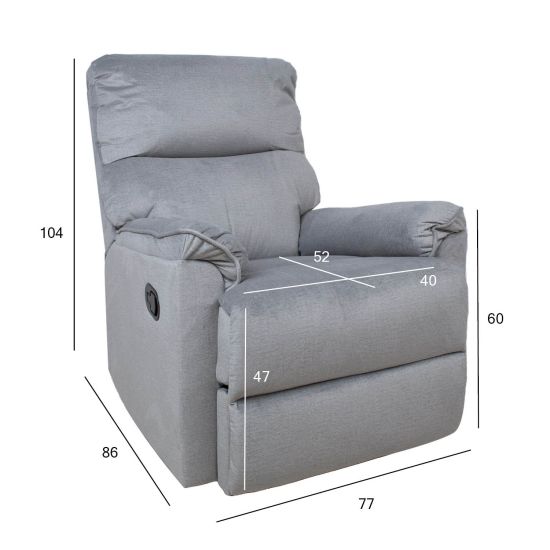 Grey velvet recliner best sale