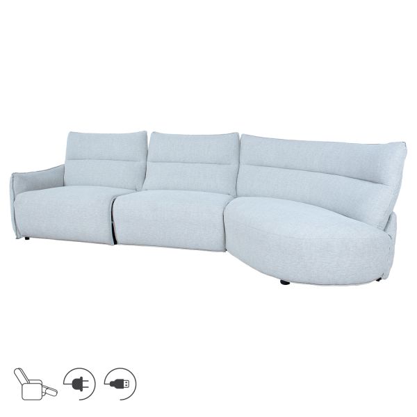 Nurgadiivan CANNES PN elektriline recliner, helehall