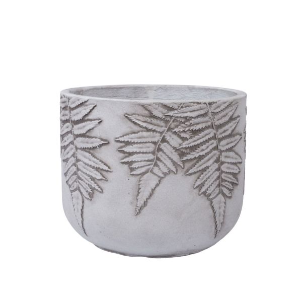 Lillepott FERN D30xH24.5cm, valge/hall