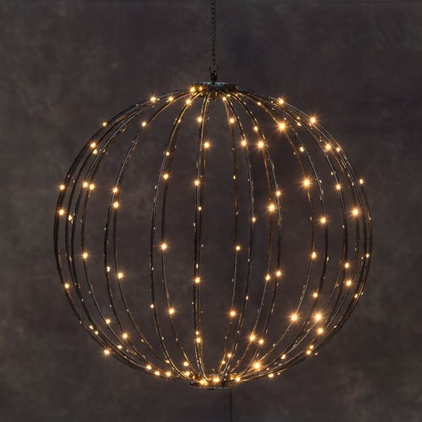 LED-valgusti BALL D50cm 264LED kuldse valgusega tuled, must raam