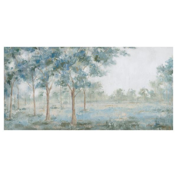 Oil painting 70x150cm, green trees