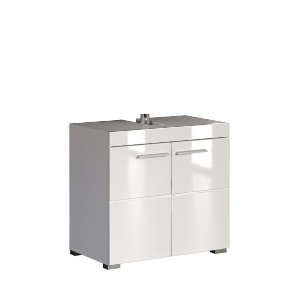 Washbasin cabinet AMANDA 60x34xH56cm, white high gloss/white