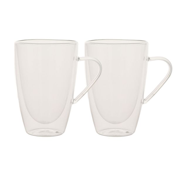 Kruusid DOUBLE 2tk 350ml klaasist topeltseinaga