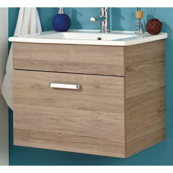 Washbasin cabinet with washbasin 313, 65x45xH53cm, oak