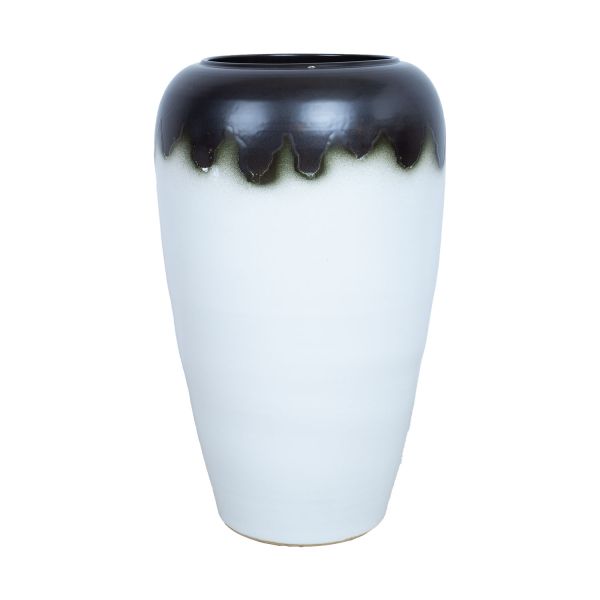 Põrandavaas TITAN STONE H60cm, tumepruun/valge