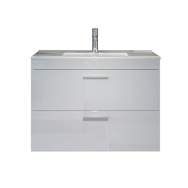 Washbasin cabinet with washbasin DEVON 81x47xH59cm, white high gloss