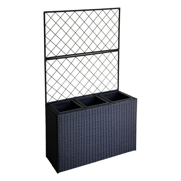 Lillekast WICKER taimetoega 83x29xH55/146cm, must