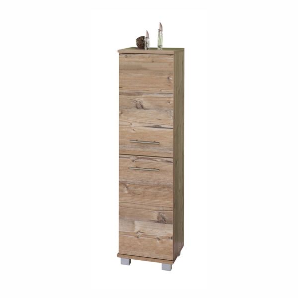 Tall bathroom cabinet ISOLA 30x33xH117cm, light brown