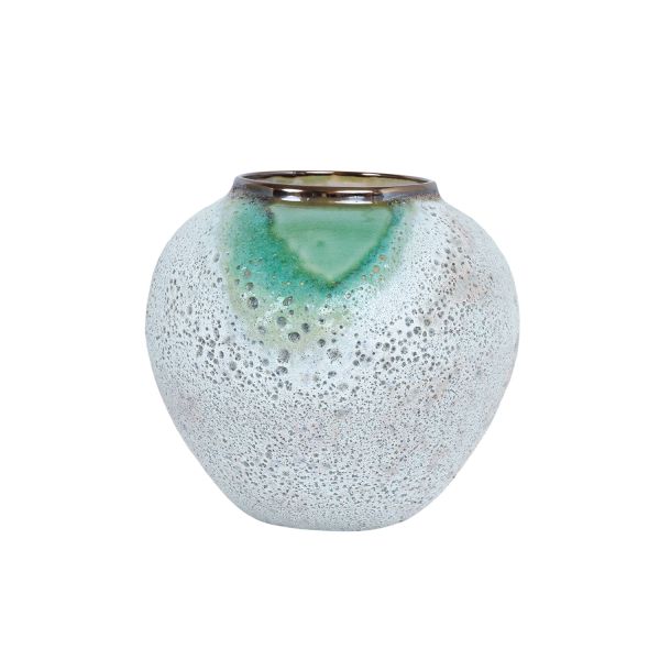 Põrandavaas TITAN STONE H18cm, roheline/valge tekstuur
