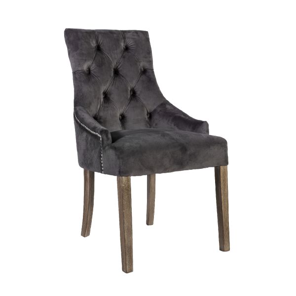 Chair HOLMES VELVET dark grey velvet