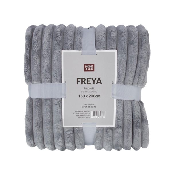 Plaid FREYA M 150x200cm, grey