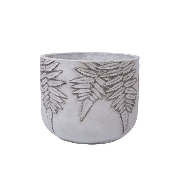 Lillepott FERN D24xH19.5cm, valge/hall