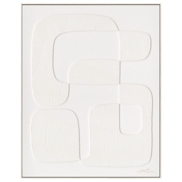 Painting with frame 80x100cm, 
white shape
