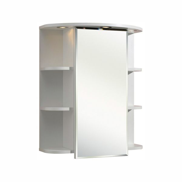 Mirror cabinet with LED lighting 33-II, 60x20xH70cm, white