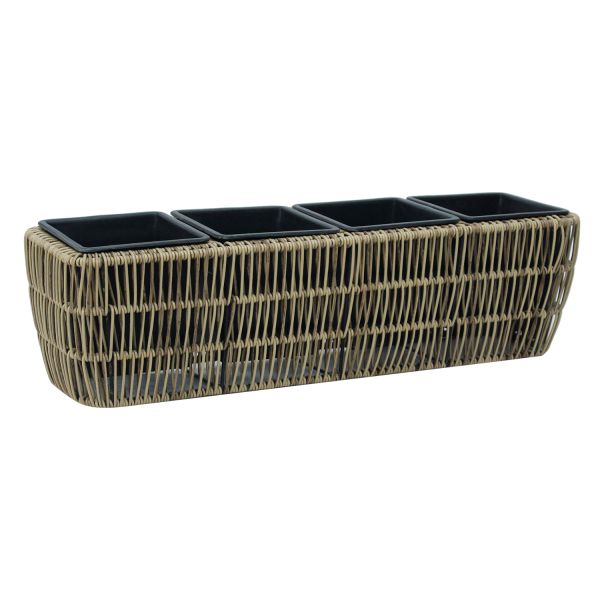 Lillekast WICKER 57x16xH16cm, helepruun