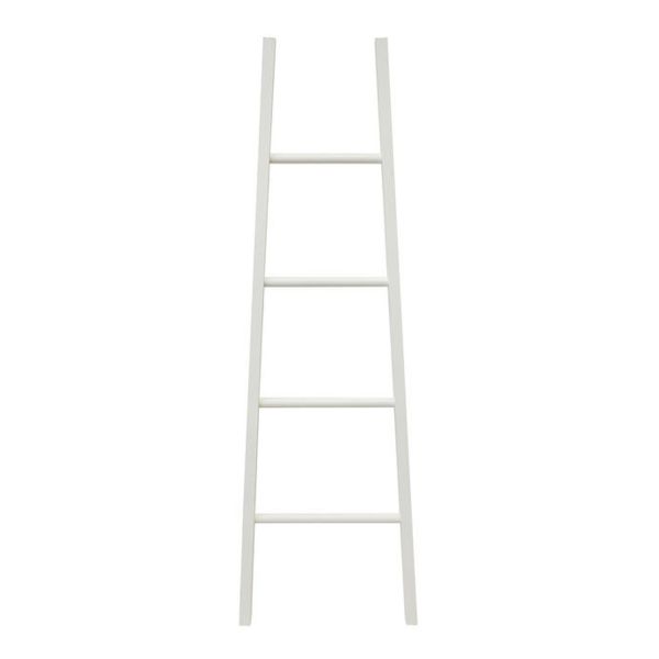 Декоративная лестница 155x31/48cм, белая, деревянная