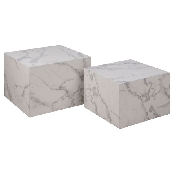 Diivanilauad 2tk DICE 58x58xH40cm, valge