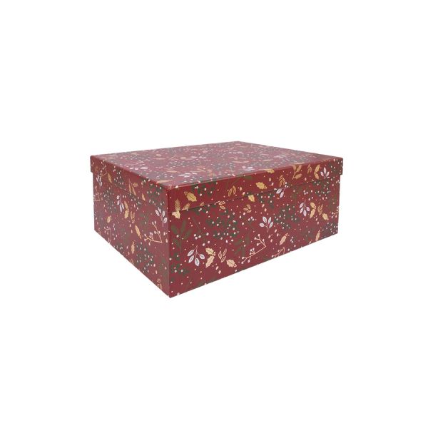 Коробка ARIEL-7 с крышкой 25x18xH10,5см, красный/золотой