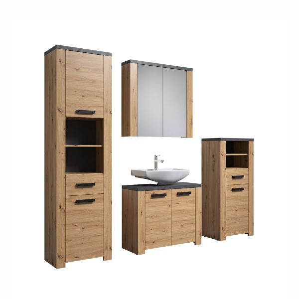 Bathroom furniture set FOLLOW oak/grey