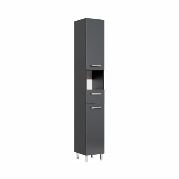 Tall bathroom cabinet 311, anthracite gloss