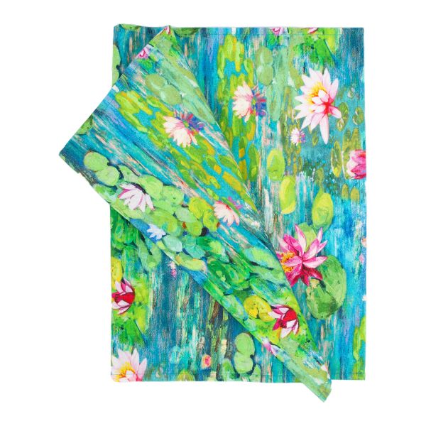 Скатерть HOLLY 43x116cm, розовые кувшинки