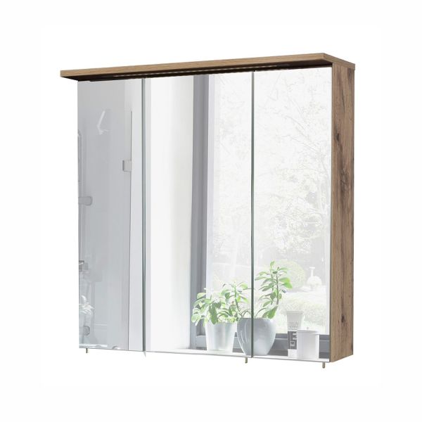 Mirror cabinet with LED lighting MILAN 70,5x24xH72cm, oak