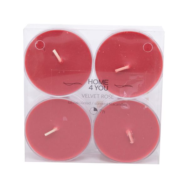 Teeküünlad 4tk MAXI VELVET ROSE