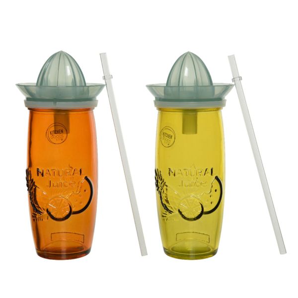 Стакан JUICER с соломинкой, микс
