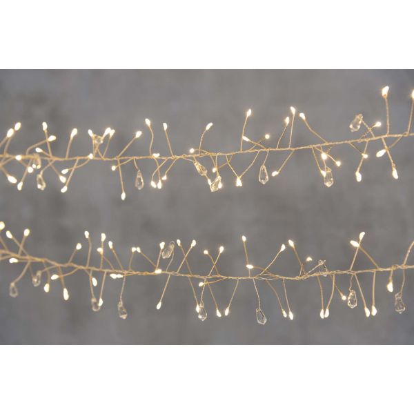 Valguskett CLUSTER 200LED, soe valge