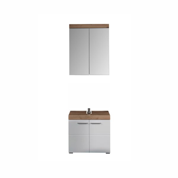 Bathroom set AMANDA white gloss/oak