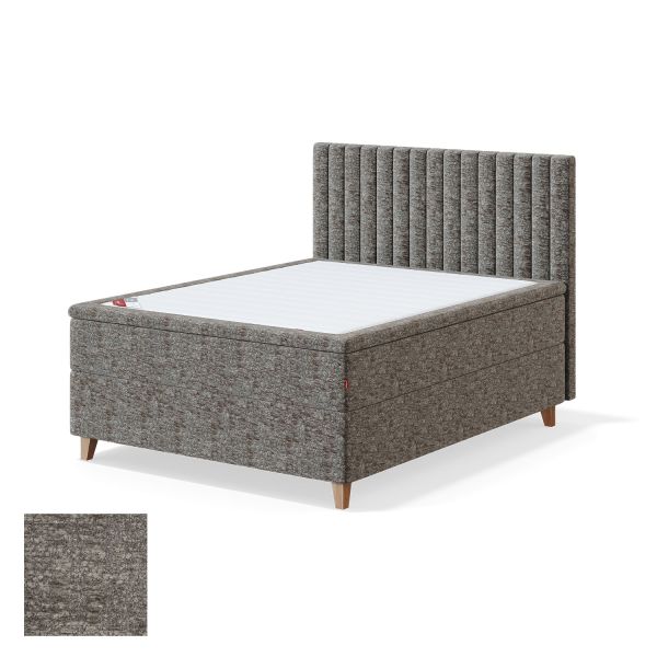 Kontinentaalvoodi 4 jalaga BLACK CONTINENTAL AVOLA 160x200cm, jäik, hall
